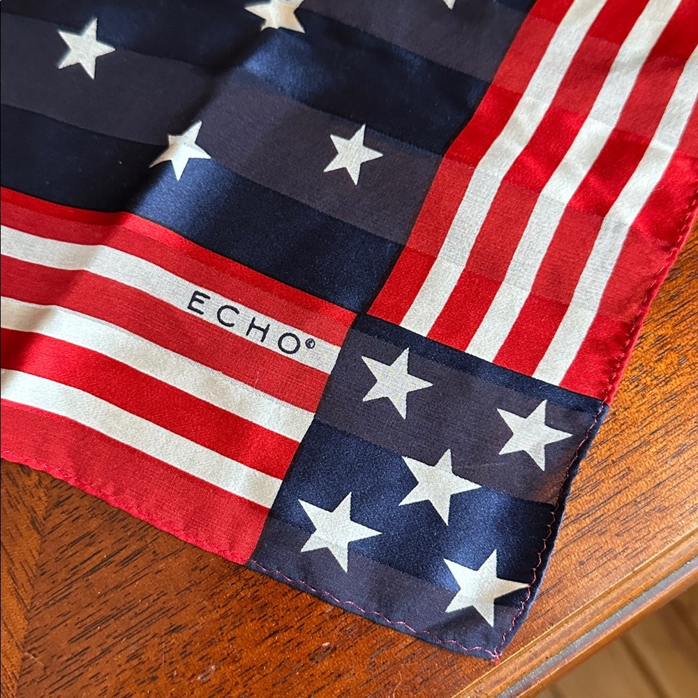 Vintage Echo Stars and Stripes Silk Scarf - Picture 2 of 6